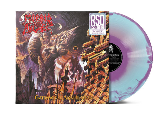 PREORDER RSD Essential: 076  Morbid Angel  Gateways To Annihilation  Purple & Blue Merge Streetdate 9.5.25