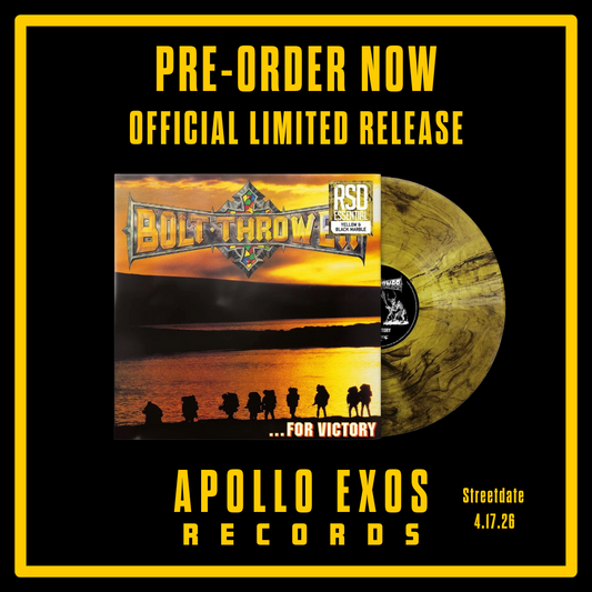PRE-ORDER BOLT THROWER '...FOR VICTORY' YELLOW & BLACK MARBLE VINYL RSD ESSENTIALS